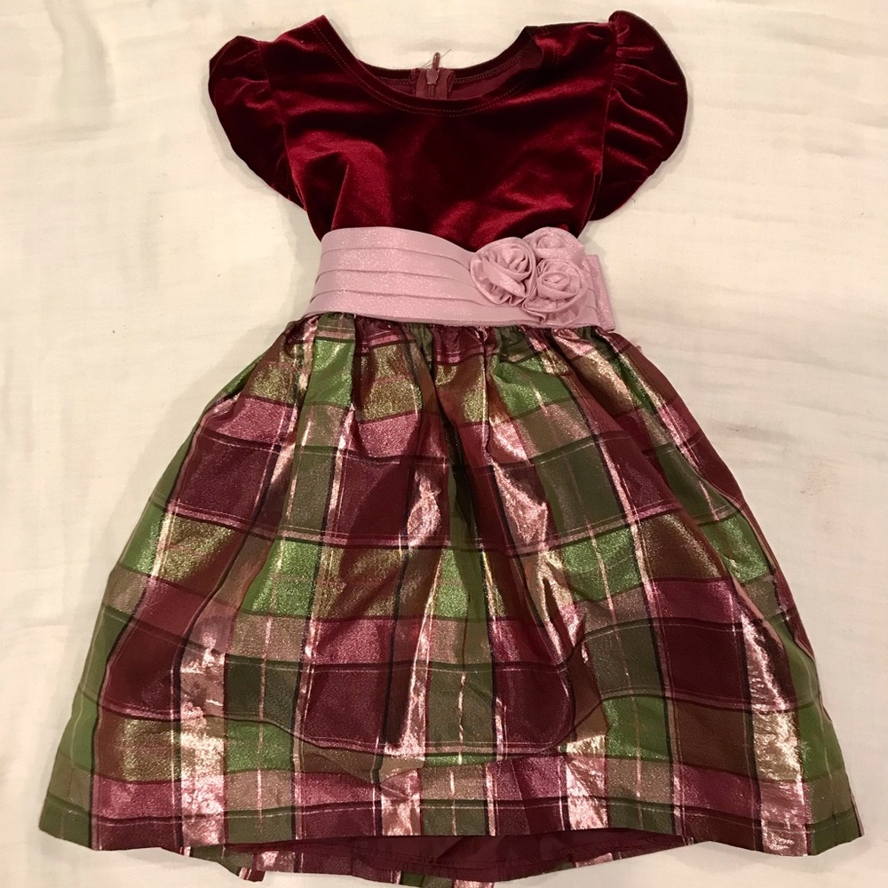 Girls Size 5T BurgundyVelvet top dress